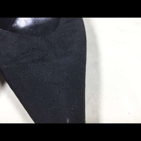 Gucci Black GG Monogram Mules Heels 38C - Picture 4 of 16